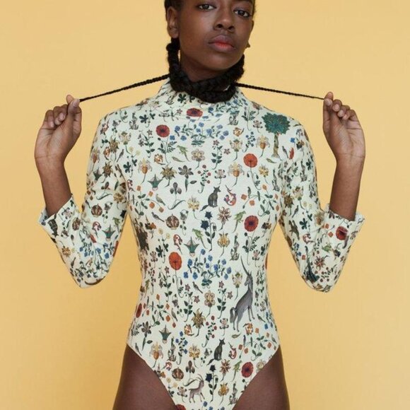 Samantha Pleet Turtle Unicorn Tapestry Bodysuit Cream - Picture 8 of 8